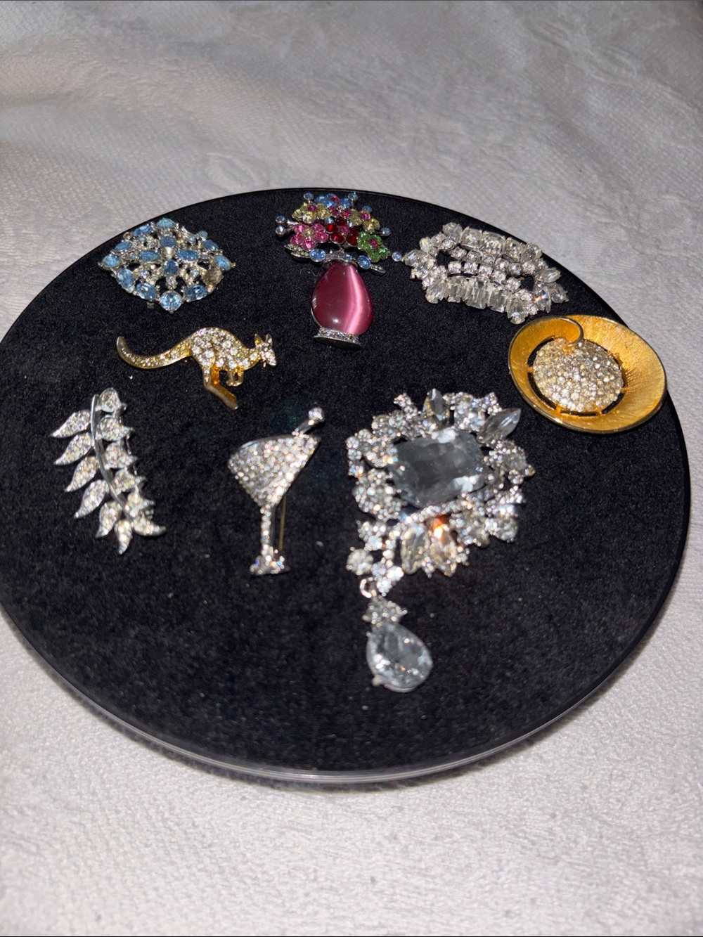 Assorted Women’s Crystal Brooch Set - Pink, Gold, Silver Accent